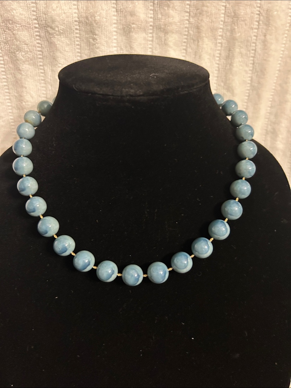 Sky Blue Beaded Necklace for Women